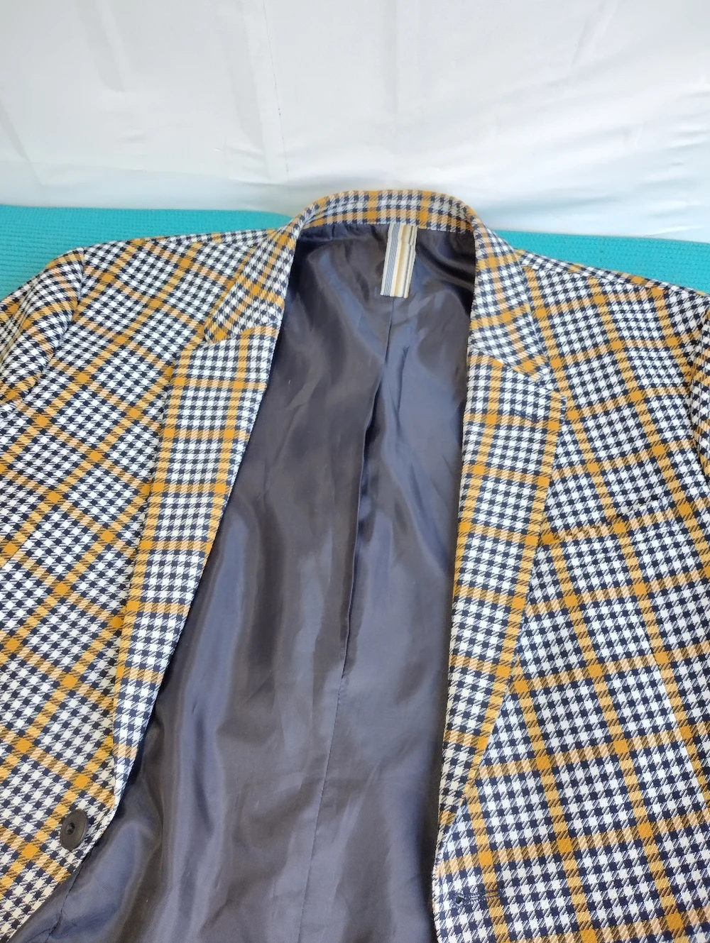 Zara Man Lined Blazer Jacket Two Front Buttons Multicolor Men's Size 42